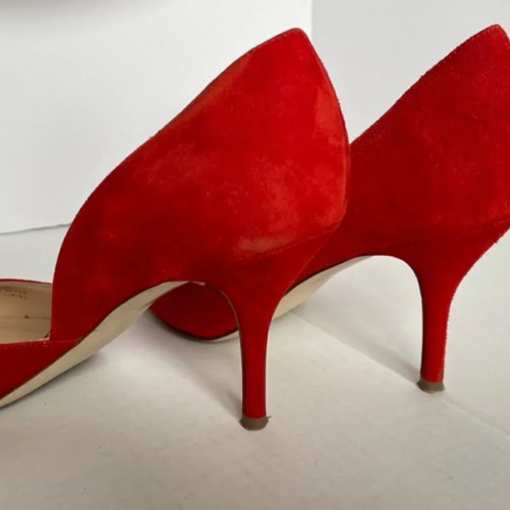 J.Crew Colette Red Suede D’Orsay Heels